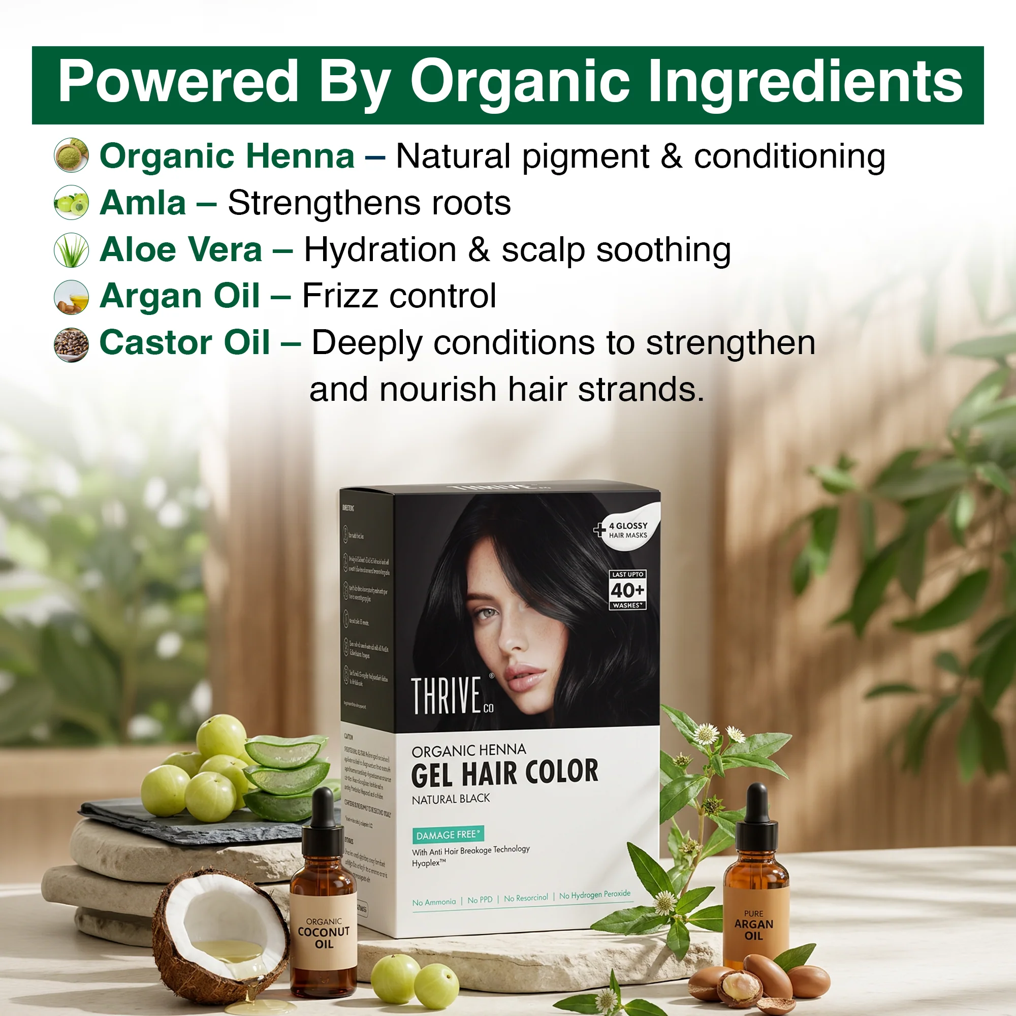 Dark Brown Organic Henna Gel Hair Color - Image 3